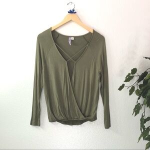 Francescas Green Cross Front Top